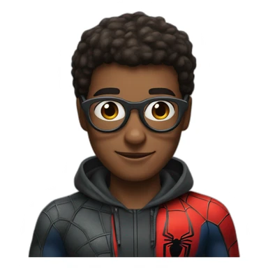miles morales of spider man with gray glasses sticker