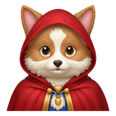 Pet in red cloak sticker