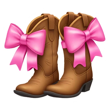 pair of girly cowboy boots with pink bow on top sticker
