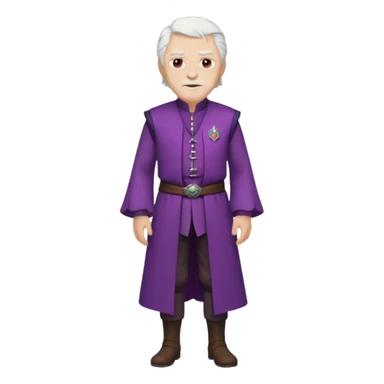 purple eyed white haired old man standing in Targaryen themed clothes, full body  sticker