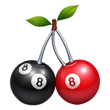 Two 8 ball in the shape of cherries sticker