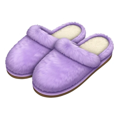 Fluffy light purple slippers sticker