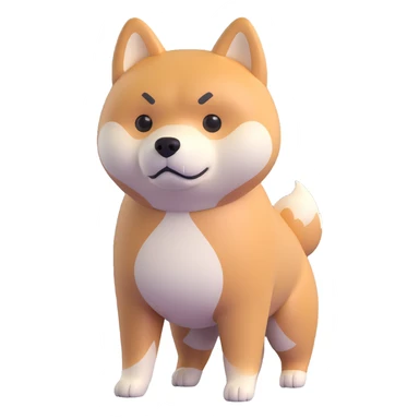 shiba inu standing, sad sticker