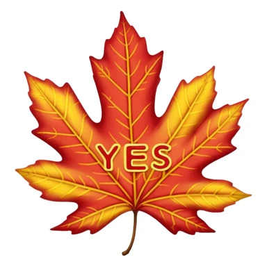 Make the background transparent and have a fall leaf that is saying yes or holding a sign saying yes sticker