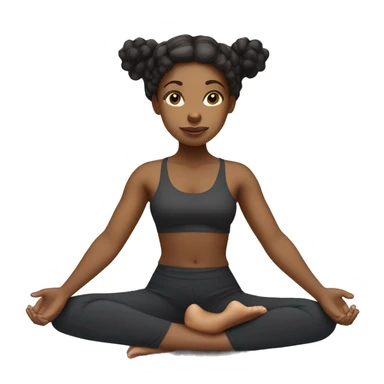 light skin black girl in cow face yoga pose arms extend and crossed in front of face, legs crossed at the knee sticker