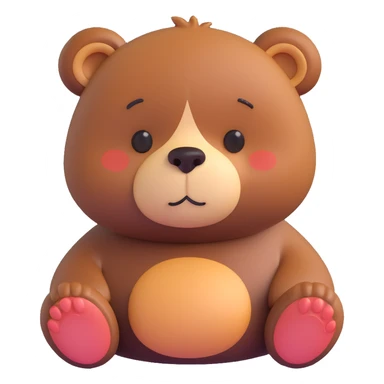 sad adorable bear with teary eyes looking down sticker