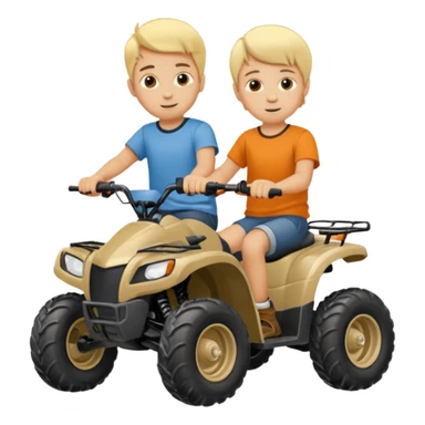 Please make 2 separate young boys both blonde riding four wheelers sticker