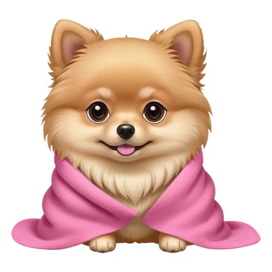 pomeranian with pink towel sticker