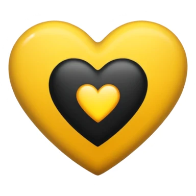 Fusiona un corazón de iPhone de color amarilla con color negro  sticker