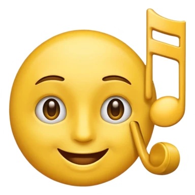 un emoji qui écoute de la musique  avec un léger sourire sticker