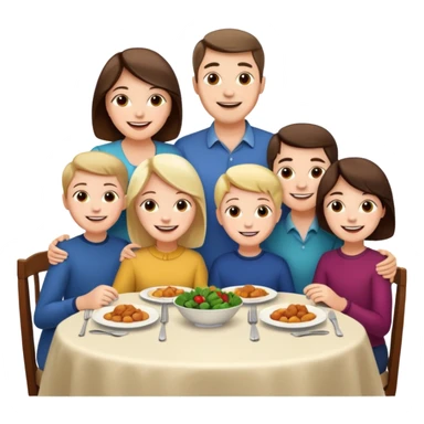 light family having dinner sticker