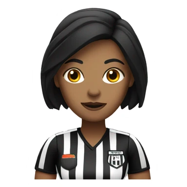 white female referee with black hair sticker
