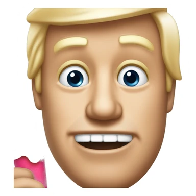 A guy looking like Trump licking on a popsicle sparkling eyes Lifting his right Hand to greet others sticker