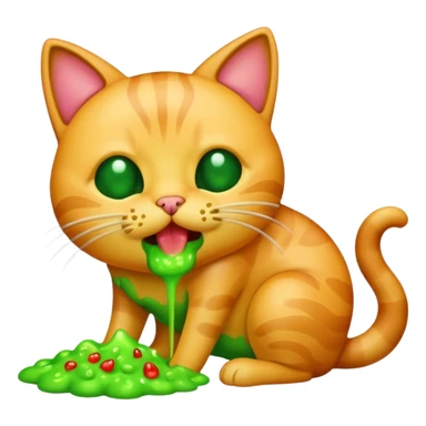 an emoji that vomits. But it's a cat that vomits sticker