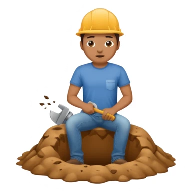 digging a hole to poop in sticker