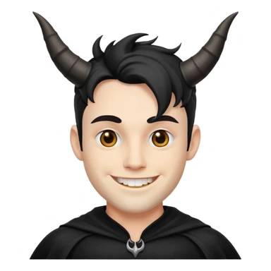 Black Horns on male halloween sticker