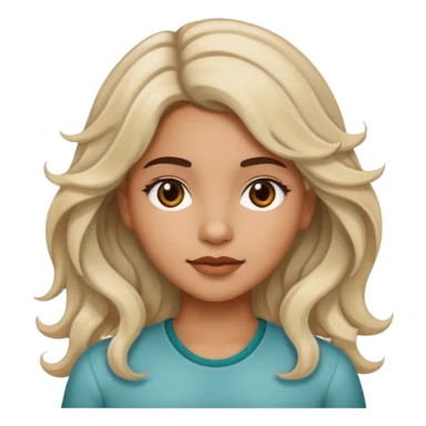 latina girl with bleached wavy hair and brown hair sticker