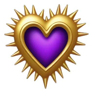 Gold spiky heart frame goth style sticker