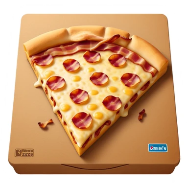 Dominos Pizza Box with Cheese Pizza with bacon  sticker