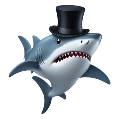 Shark with a top hat dancing  sticker