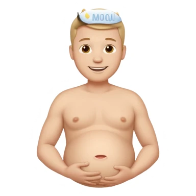 Make a man with a pregnant belly sticker