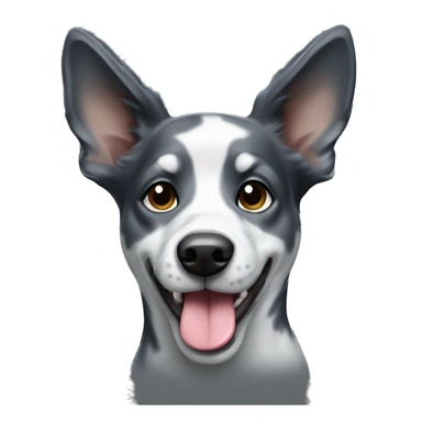 black and grey blue healer dog with its tongue out  sticker