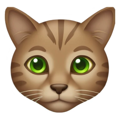 Brown cat with greeneyes sticker