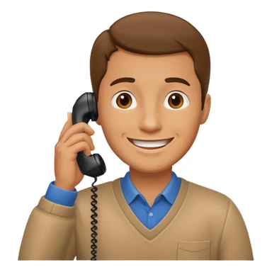 man talking on the phone sticker