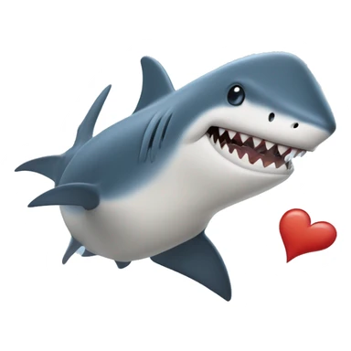 Une requin et un dauphin sans aileron avec un coeur entre les deux sticker