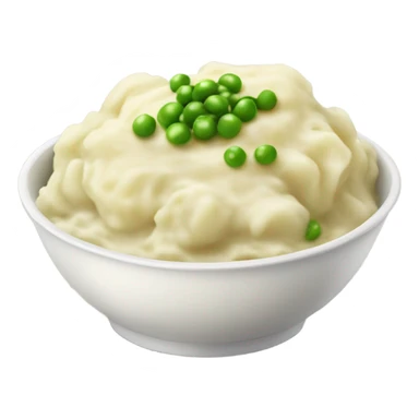 bowl of mashed potatoes with gravy and peas sticker