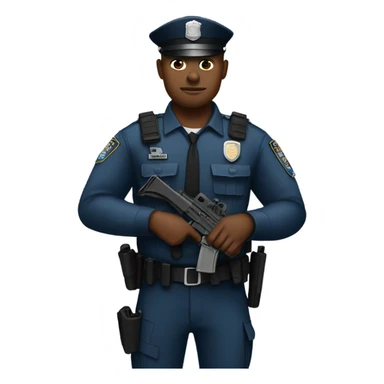 Armed black police officer sticker