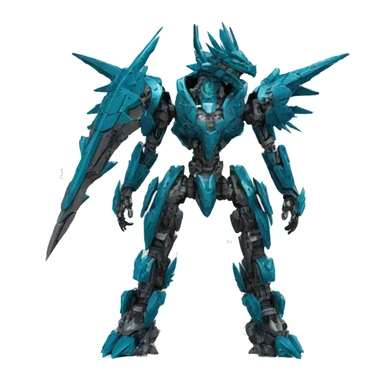 futuristic spiky dragon-Bionicle-mecha full body sticker