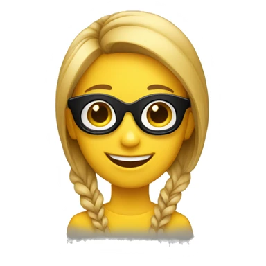 happy girl emoji with black shades on sticker