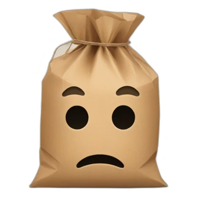 a person hiding their head in a paper bag sticker