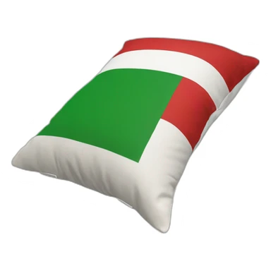 pillow with an italian flag sticker