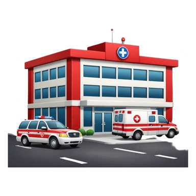 Emergency Medical Services department building with Emergency Medical Services car near sticker