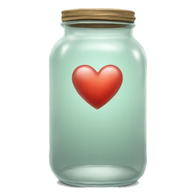 heart inside a glass jar sticker