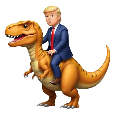 Donald Trump riding a t-Rex sticker