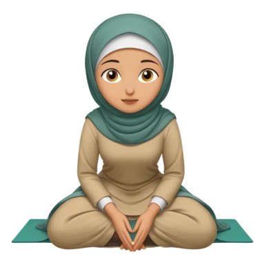 Islamic Woman Kneeling prostrated  sticker