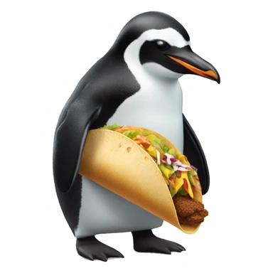 penguin holding taco bell sticker