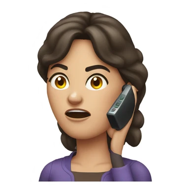 Brunette angry Woman talking on cell phone sticker