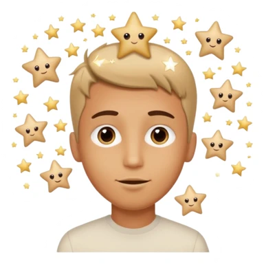 Quiero un emoji con el rostro de Félix de straykid, pero con los ojos más rasgados y con corazones, estrellas y destellos de luces alrededor y que sobre su cabeza diga te amo Josefa con letras modernas sticker