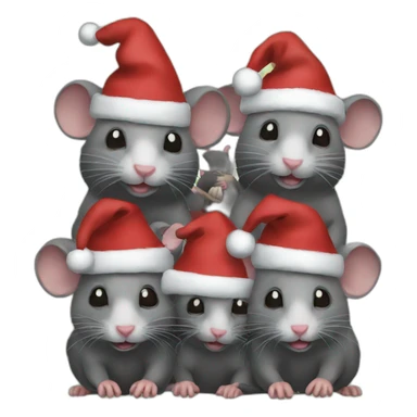 christmas rats group sticker