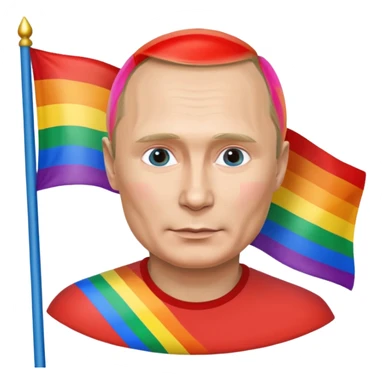 putin with pride flag sticker