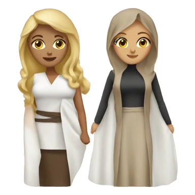 hot arab mom with brown hair and hot arab mom with blonde hair holding hands sticker