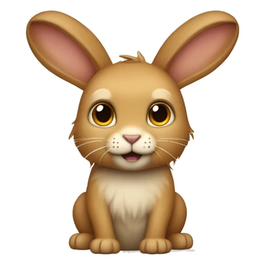 Small tan rabbit with a lions mane and pointy ears sticker