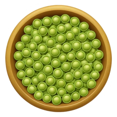 loose split peas, dried, soft matte, muted green to yellow-green, smooth, round-edged, slightly flattened, clean break, no extras, apple emoji style, soft lighting, transparent background, emoji scale sticker