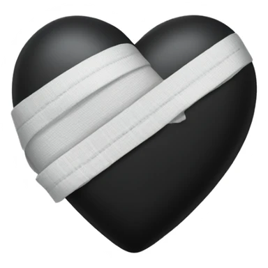 Black heart with bandages covering sticker