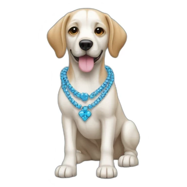 Chien avec collier bleu sticker