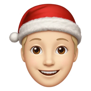 Una cara con gorro de navidad sticker